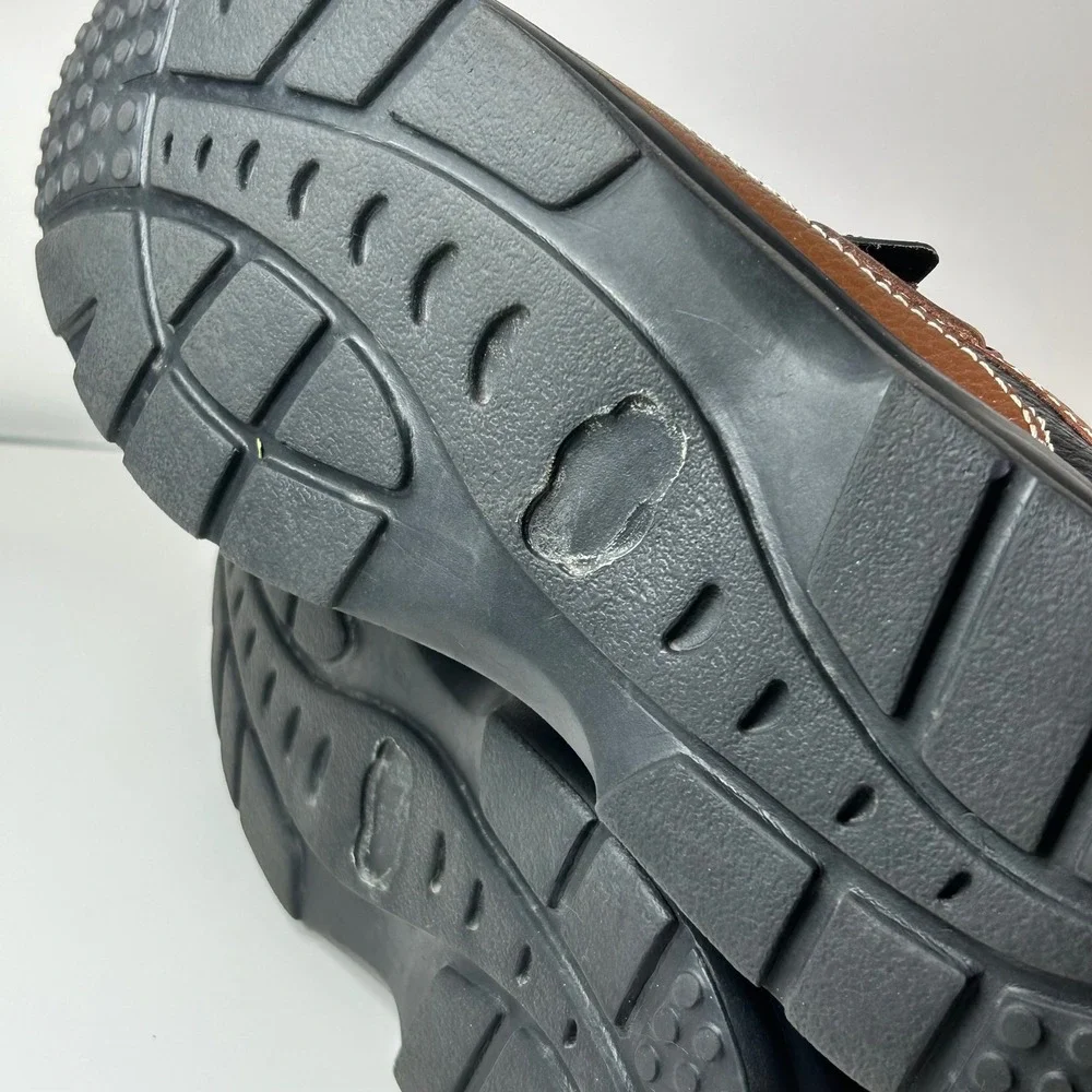 Dr. Comfort Wave Mens 9M Black Brown‎ Leather Diabetic Orthopedic Shoes Loafers